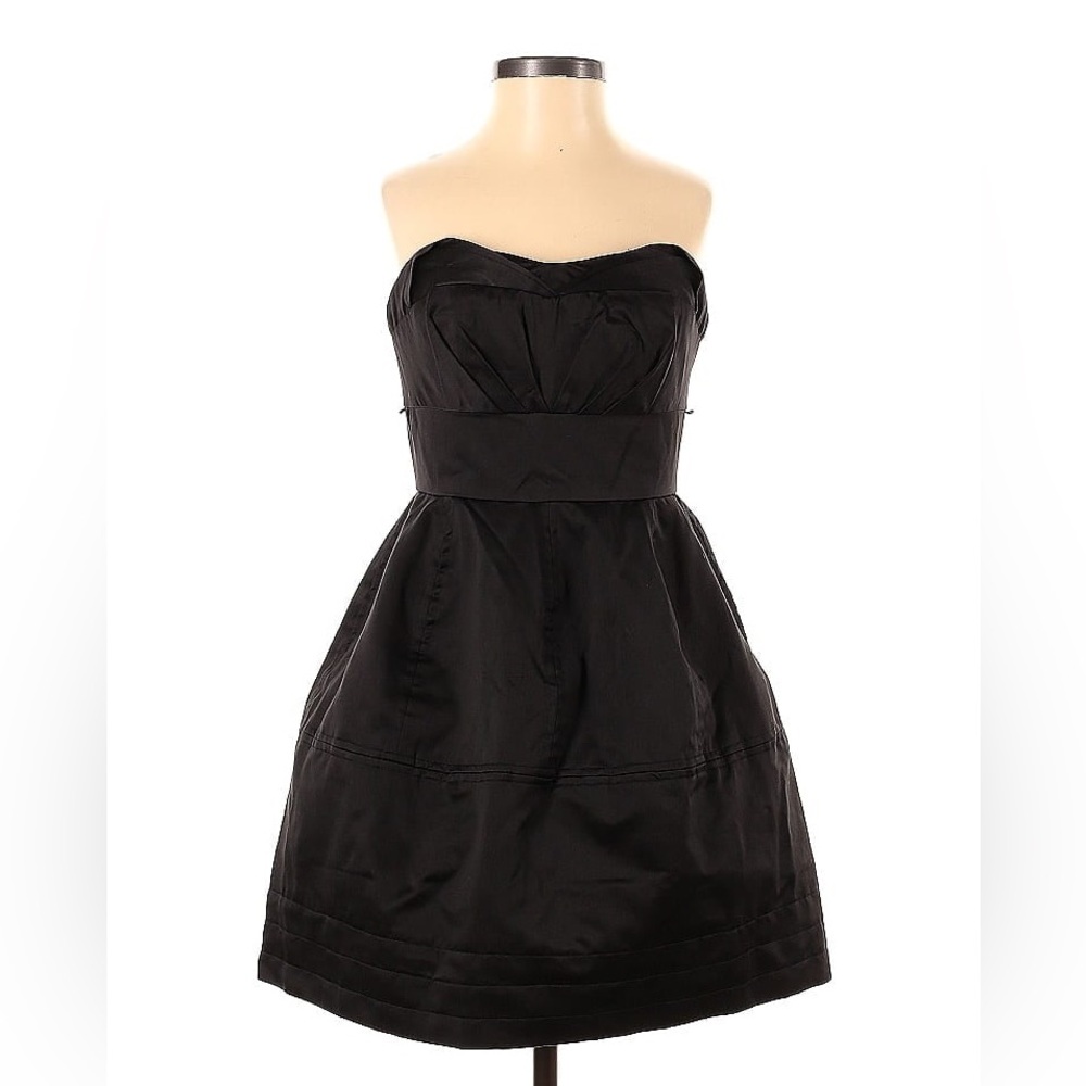 Zac Posen Black Strapless A-line Cocktail Dress